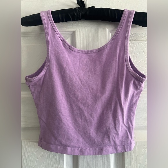Juniors' SO Purple Cropped Double Scoop tank top, Sz Medium - Picture 3 of 3